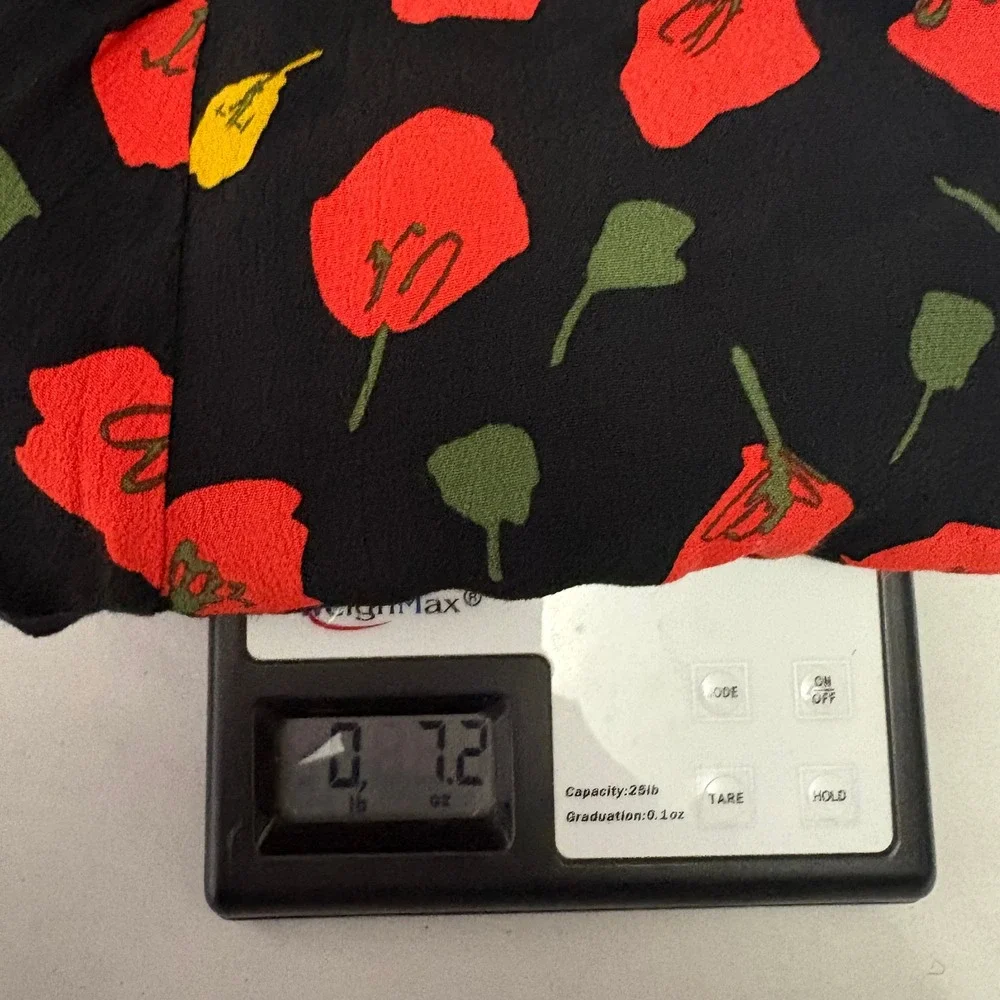 Banana Republic Floral Poppy Blouse Black L/S Cinched Waist S Fall Peplum Office
